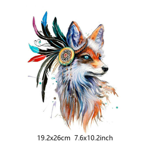 Wolf Unicorn Tiger Feather Patches Iron on Clothes Stickers DIY Thermal Transfer