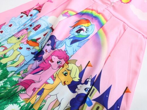 Filles Robe Patineuse Enfants My Little Pony arc-en-fête anniversaire Robes B13