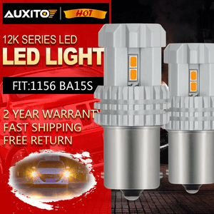 AUXITO 1156A BA15S P21W 7506A 3020SMD LED Turn Signal Light Bulb Amber Yellow
