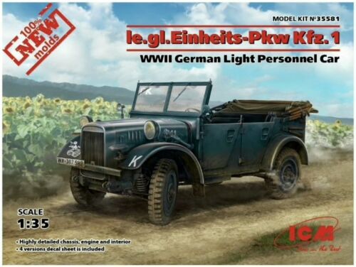 1/35 ICM GERMAN EINHEITS-Pkw Kfz.1 LIGHT PERSONNEL CAR #35581