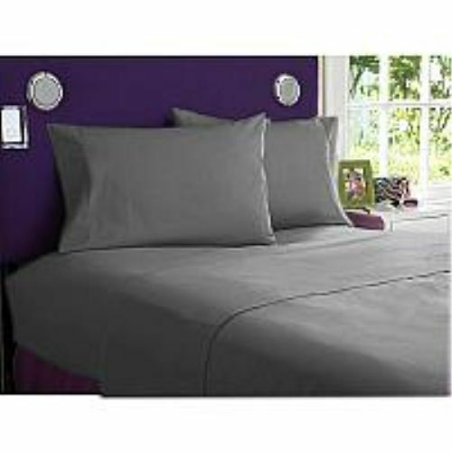 Sheet Set/Fitted/Flat/Bed Skirt US RV& Sizes Gray Solid  1000 TC Egyptian Cotton 