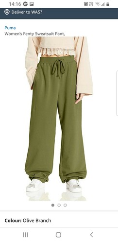 Puma X Rihanna Fenty Womens sweatsuit Pants Olive branch Bnwt Rrp£180 uk8//Xsmall