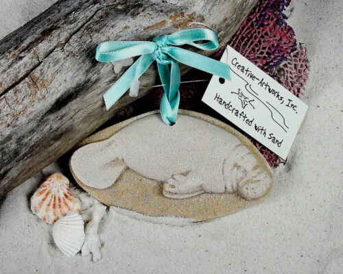 MANATEE Made with Sand Tropical Beach Ornament 