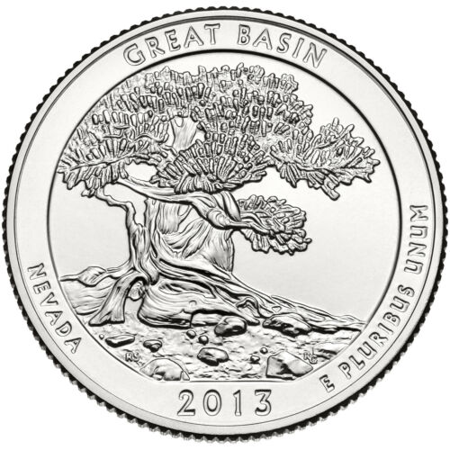 2013 GREAT BASIN, NEVADA &#034;ATB&#034; NATIONAL PARK QUARTER P+D 2-COIN SET BRILLIANT