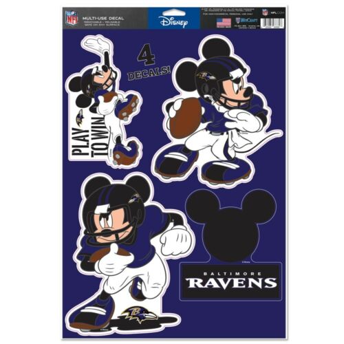 BALTIMORE RAVENS PLAY TO WIN MICKEY MOUSE LAPTOP MULTI USE REUSABLE DECALS 