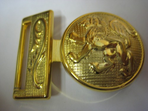 Brass Plated Lion Print Thick Strong Belt Buckle 30mm JOB LOT x10 Sets