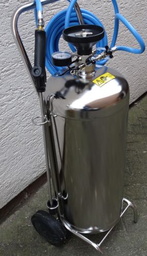 Schaumgerät mit Druckluftbehälter Edelstahl 50 Liter    Fahrbar