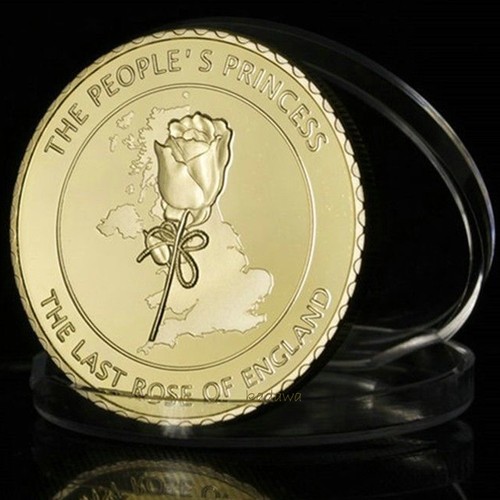 Royal Princess of Wales Diana Commemorative 1oz Gold Layered Coin Rose O England