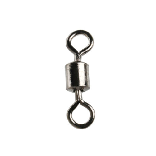 100Pcs Fishing Barrel Bearing Swivel Stainless Steel Solid Ring Connector useful 