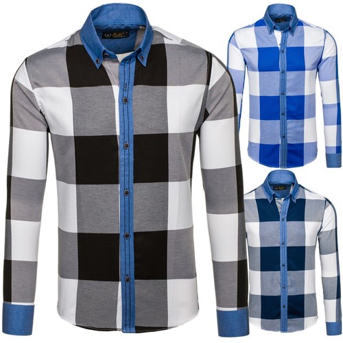 Da Uomo per il tempo libero Camicia Uomo Camicia Slim Camicia Classic motivo a quadri Bolf 2b2 Casual