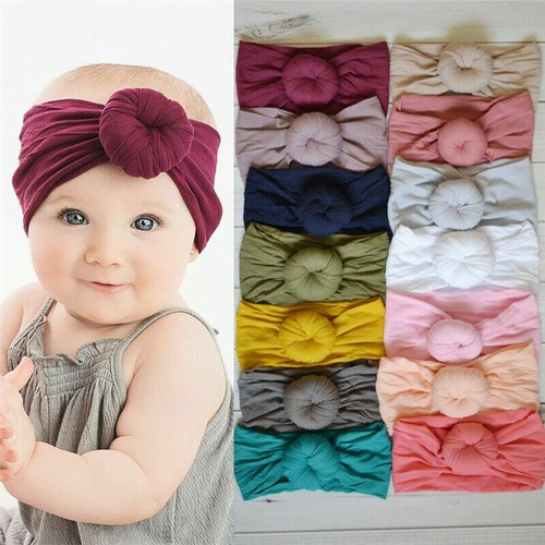 Baby Toddler Girls Kids Bunny Rabbit Bow Knot Turban Headband Hair Band Headwrap