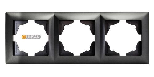 143 Gunsan Visage 3-fach Rahmen für 3 Steckdosen Schalter Dimmer Dunkelsilber