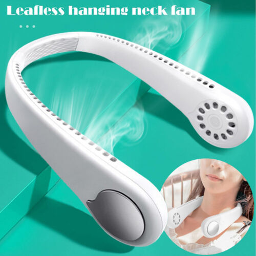 Portable Neck Fan Leafless Cooling Rechargeable USB Personal Air Conditioner Fan