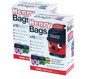 20 x Genuine Numatic Henry Hetty HEPAFLO Vacuum Cleaner Hoover Bags 907075