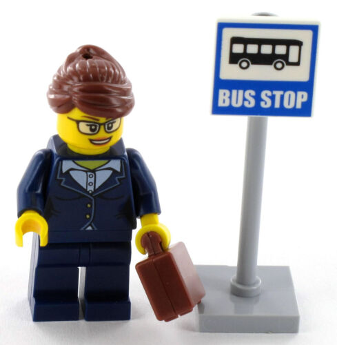 Lego City minifigur femme d/'affaires à arrêt de bus-Bouclier de Set 60134 NEUF