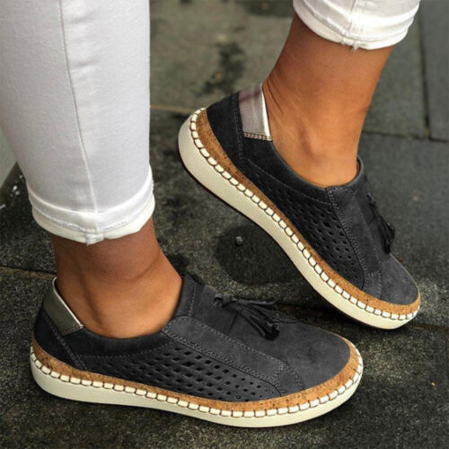 Details about   Women Casual Suede Shoes Plimsolls Flats Slip On Loafers Sneakers Pumps 3Colors 