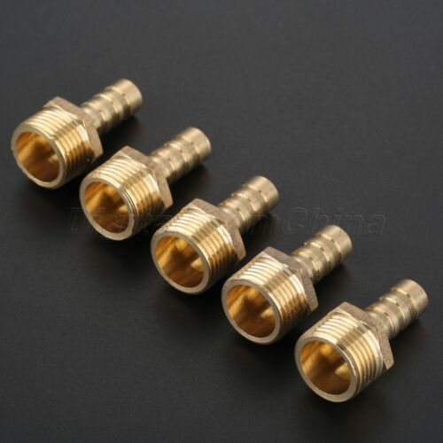 Brass Pneumatic Fitting Female Thread to Hose Barb Tube Quick Coupling 5Pcs//Set