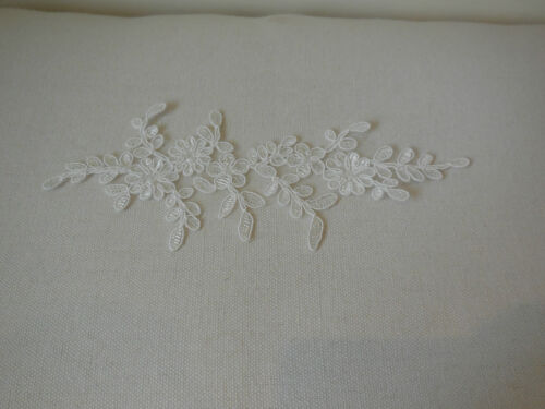 Bridal wedding ivory or white floral lace applique shoes lace motif is for sale