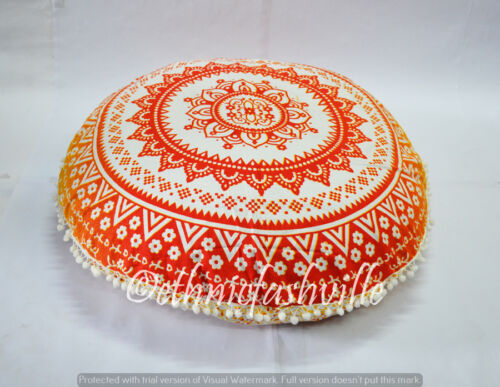 New 32/" Round Meditation Cushion Cover Pouf Mandala Ottoman Cotton Floor Pillows