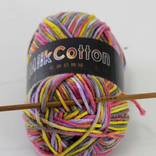 Multi-color 1ballx50g Cotton Soft Baby Hand-dyed Wool Socks Scarf Knitting Yarn 