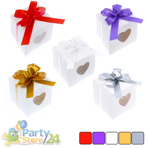 50 Stück Deko Box mit Schleife Hochzeit Schleifchen Tisch Gastgeschenk Dekobox