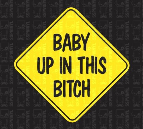 Baby Up In This Bitch Funny Car Truck Window Decal Sticker 