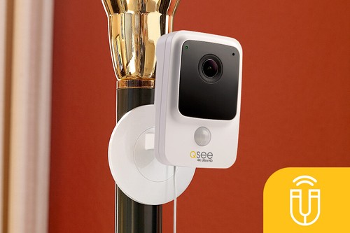 Q-see QCW4K1MCW-R 4K Ultra HD Smart Home Wi-Fi Cube Camera w// 32 Ft Night Vision