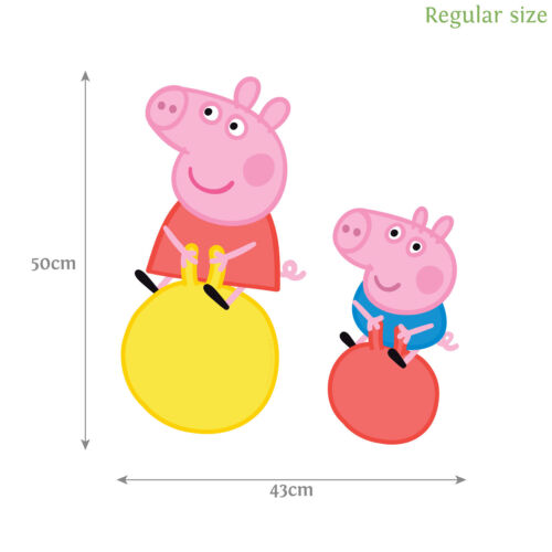 Official Peppa Pig and George Pig on space hoppers wall stickersWall decor 