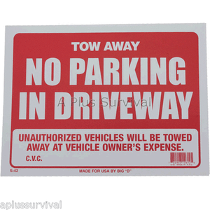 Tow Away No Parking 9/"x12/" Caution Sign Home Business Office Yard 2 Pack