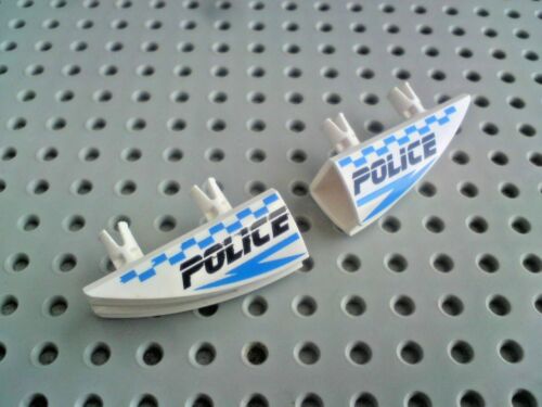 Pegs 'Police' Check Print 30647px1/2 Lego Panel 2x4 Fairing White x1 pair 