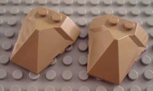 LEGO Lot of 2 Dark Tan 4x4 Pointed Pyramid Center Wedges