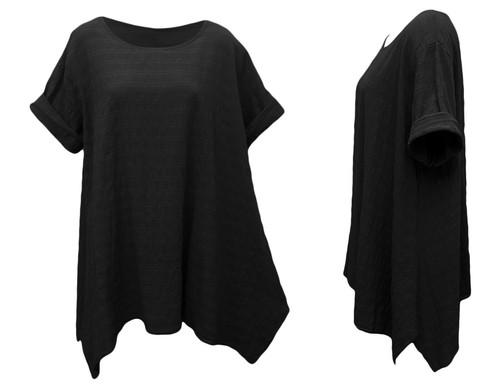 Kurzarm Shirt SHIRT 100/% Bw Leinen-Optik BLUSEN DAMEN Longshirt 40-44