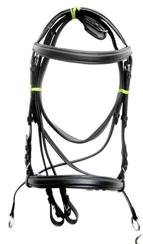 International Leather Cross Over Bitless Bridles with Reins English Horse UK
