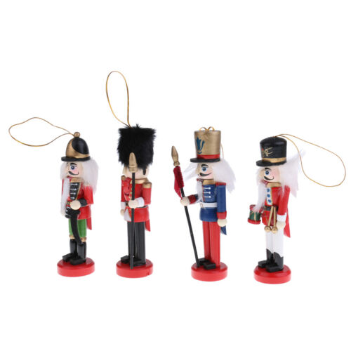 Christmas Traditional Wooden Hanging Nutcrackers Soldier Ornaments Set Of 10