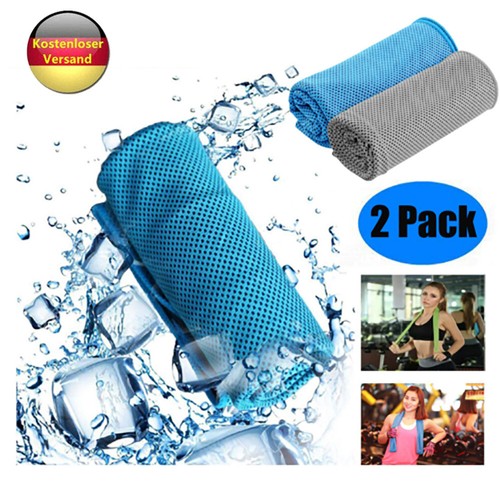2x Cooling Towel Cool Ice Handtuch Weicher Cool Faser Eiskaltes Handtuch Kühlend