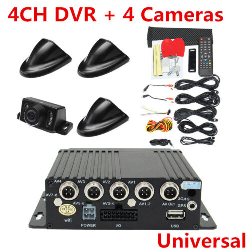 27Pcs 4CH Panoramic Vehicle Car Mobile DVR Security Video Recorder+4 CCD Cameras