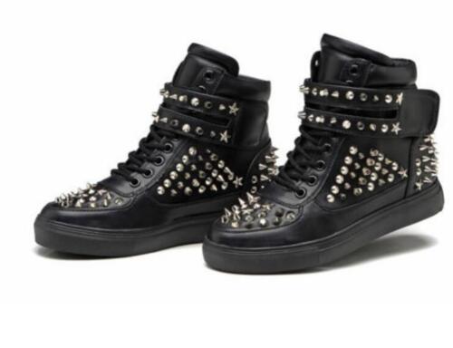 Womens Roma Punk Rivet Spike Strap Hidden Wedge New Athletic Sneakers Shoes 2021 