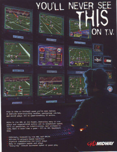 Midway Blitz Arcade FLYER Original 1997 NOS Video Game Football Sports Art Print