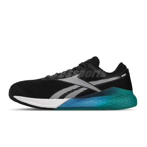 Reebok Nano 9 Black Teal Blue White Men CrossFit Training Shoes Sneakers FU7564
