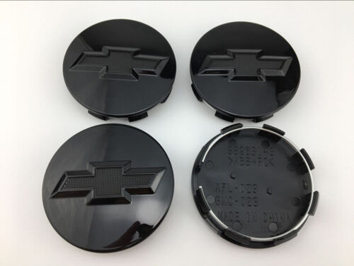 Set of 4 OEM Chevy Wheel Center Hub Cap Cover Gloss Black Bowtie Logo 3.25" 83mm 
