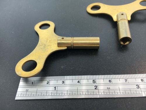 Swiss Made Brass Clock Key  Size #12 or 5.25 mm. 