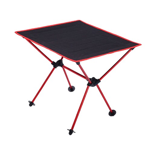 Folding Camping Table Lightweight Portable Outdoor Aluminium Frame Red