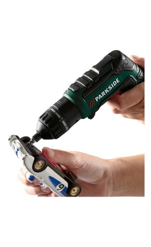 Parkside 4 V Sans Fil Tournevis Avec Interchangeables Têtes Carry Case
