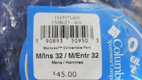Columbia PFG Backcast Convertible Pant Shorts NEW $45 Blue Swimsuit Hiking