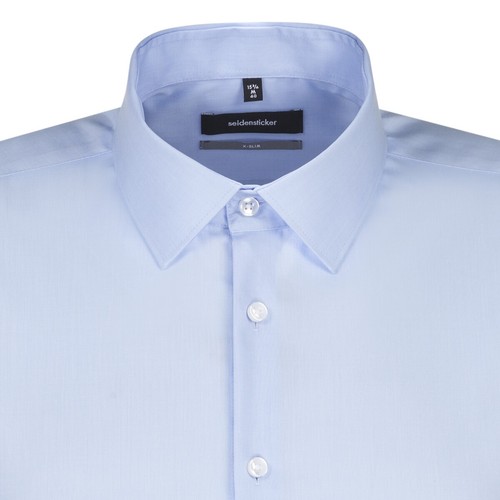 Shirts Hemden Seidensticker Herren Business Hemd X Slim Kurzarm Kentkragen Blau Kleidung Accessoires Thelanguagemall Org