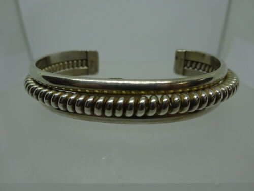 Details about  / Tahe Navajo Native American Sterling Silver Coiled Wire Cuff Bracelet Signed
