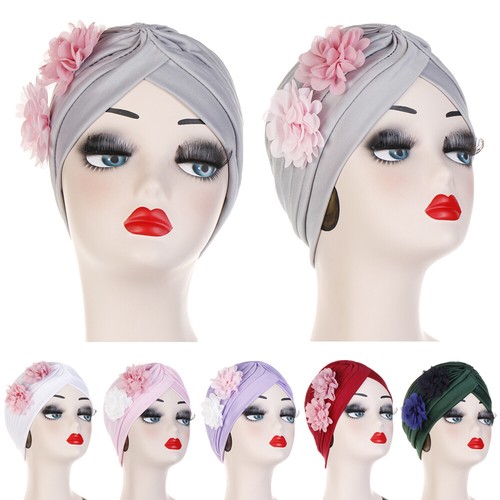 Women Stretch Flower Turban Hat Chemo Cap Hair Loss Scarf Headwear Wrap Beanie