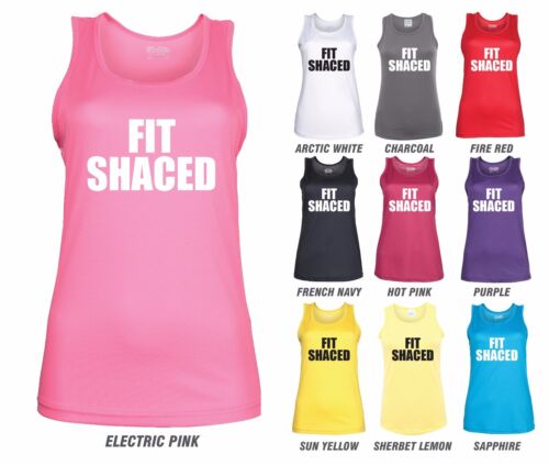 JC015 FIT SHACED Workout Vest Gym Fitness Funny Joke Rude Sh*t Faced 