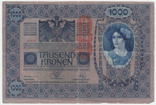 Details about  / Austria P 59-1000 Kronen 1919 Fine