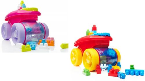 Mega Bloks First Builders Block Scooping Wagon Toy Kids Pink Red Boys Girls New